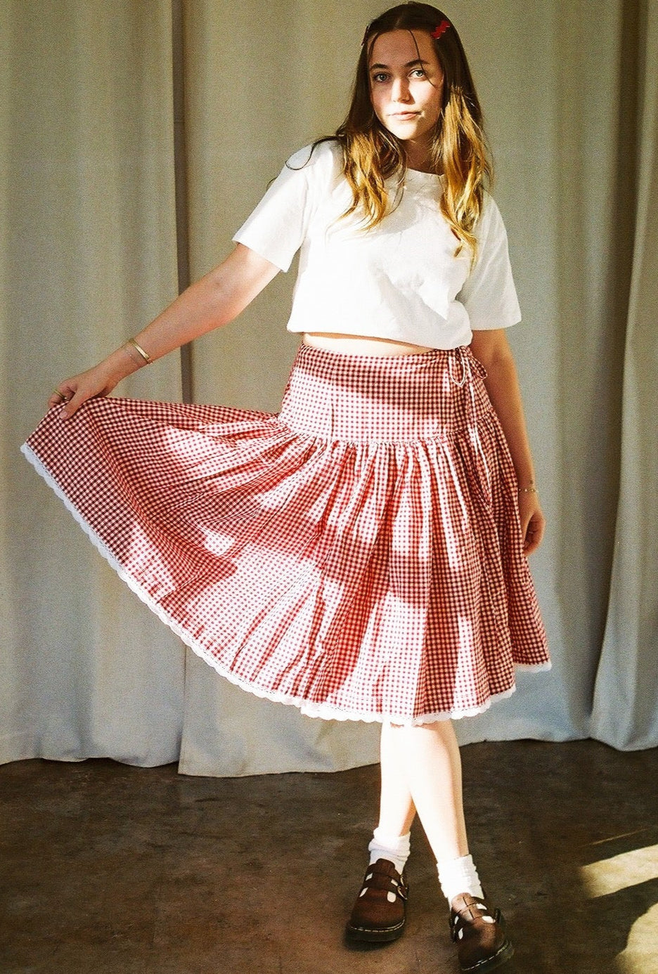 Drop Waist Wrap Skirt