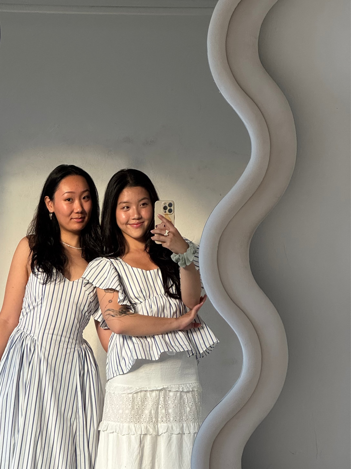 Blue Stripes Poplin Peplum Blouse