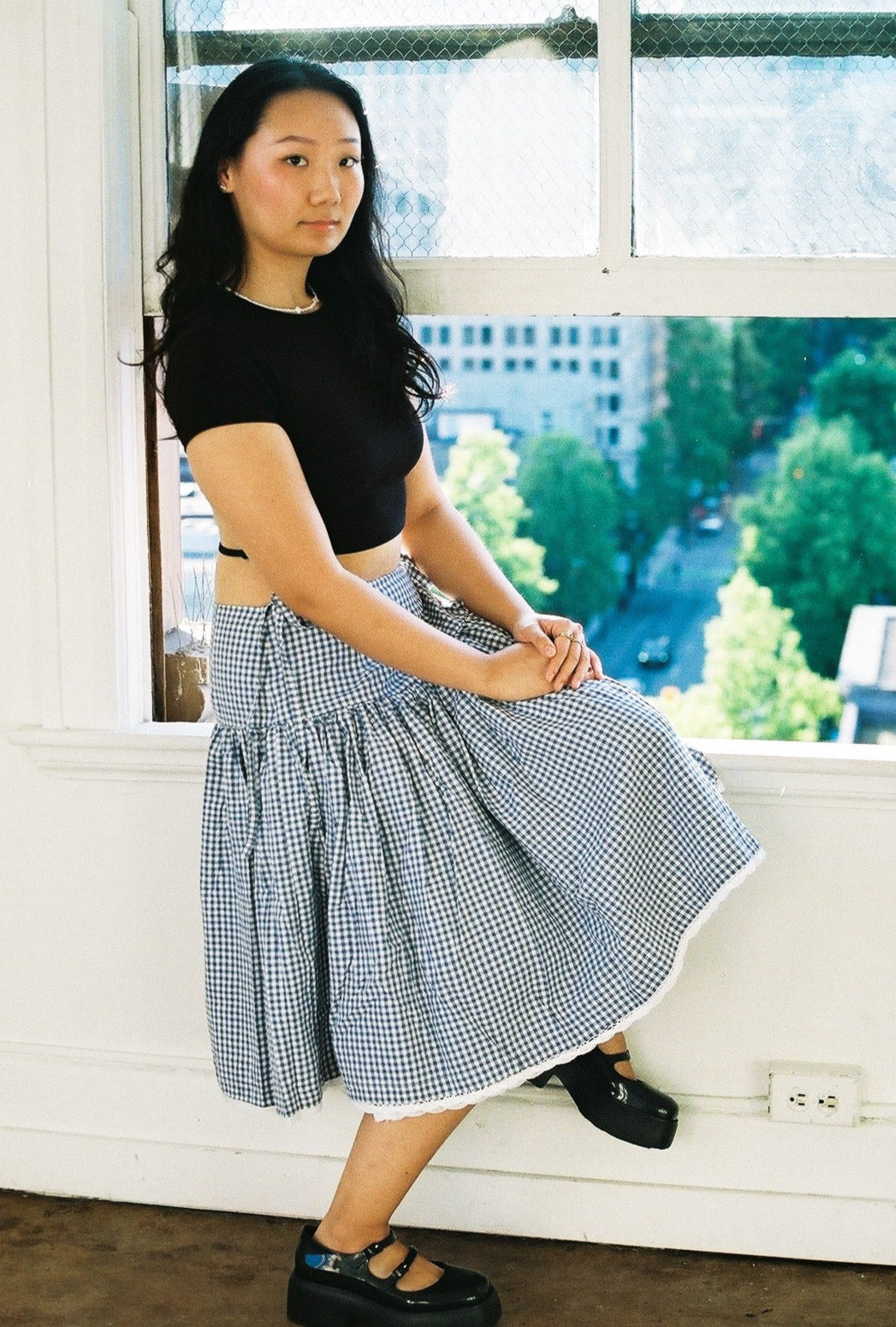 Drop Waist Wrap Skirt