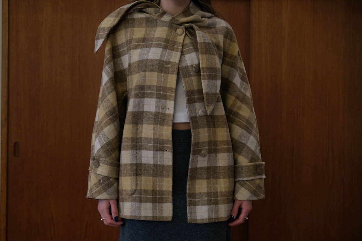Honey Plaid Reversible Trench Coat