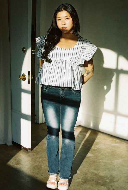 Poplin Peplum Blouse
